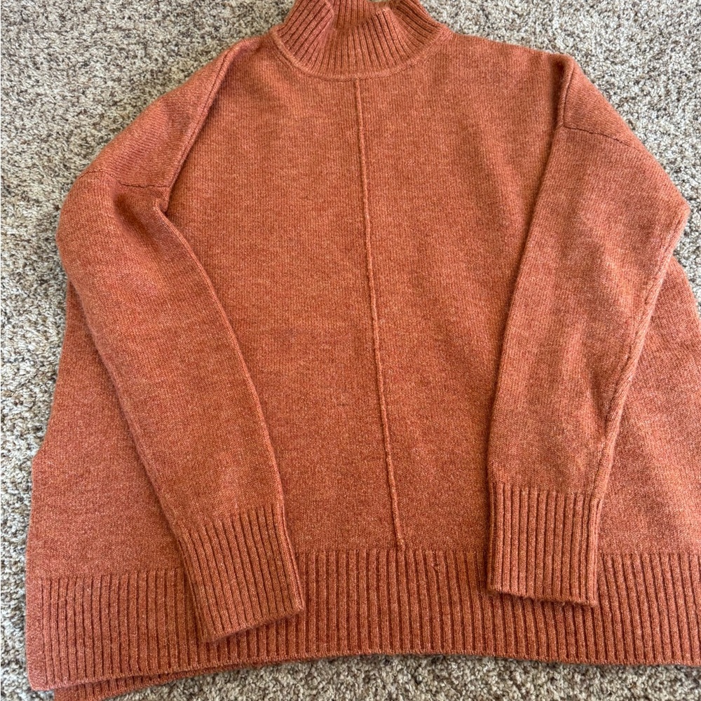 Rust Orange Turtleneck Sweater